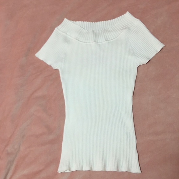 Events Cream Rib Knit Boat Neck S/S Top NWOT Size L - Picture 12 of 12